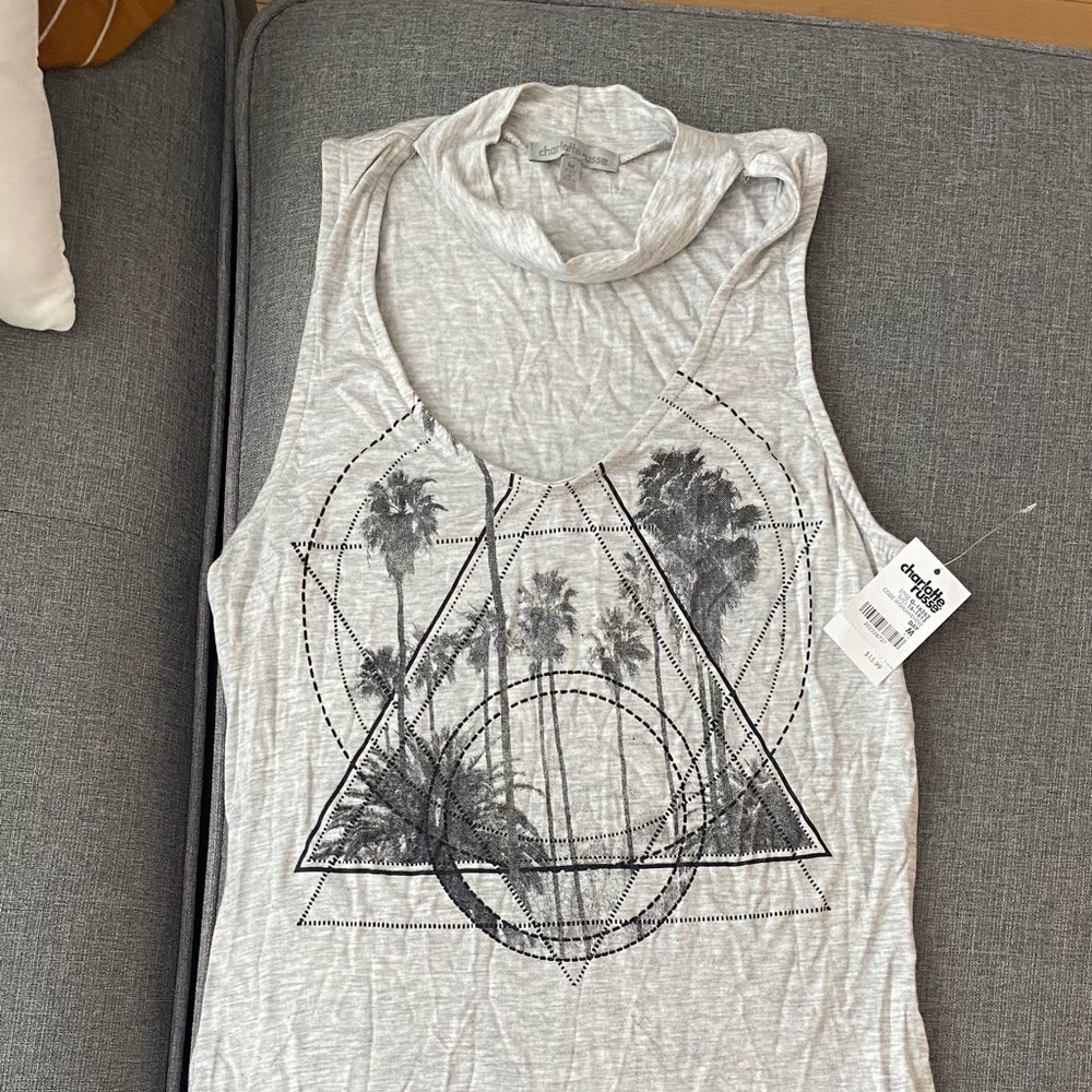 Charlotte Russe light grey choker tank top